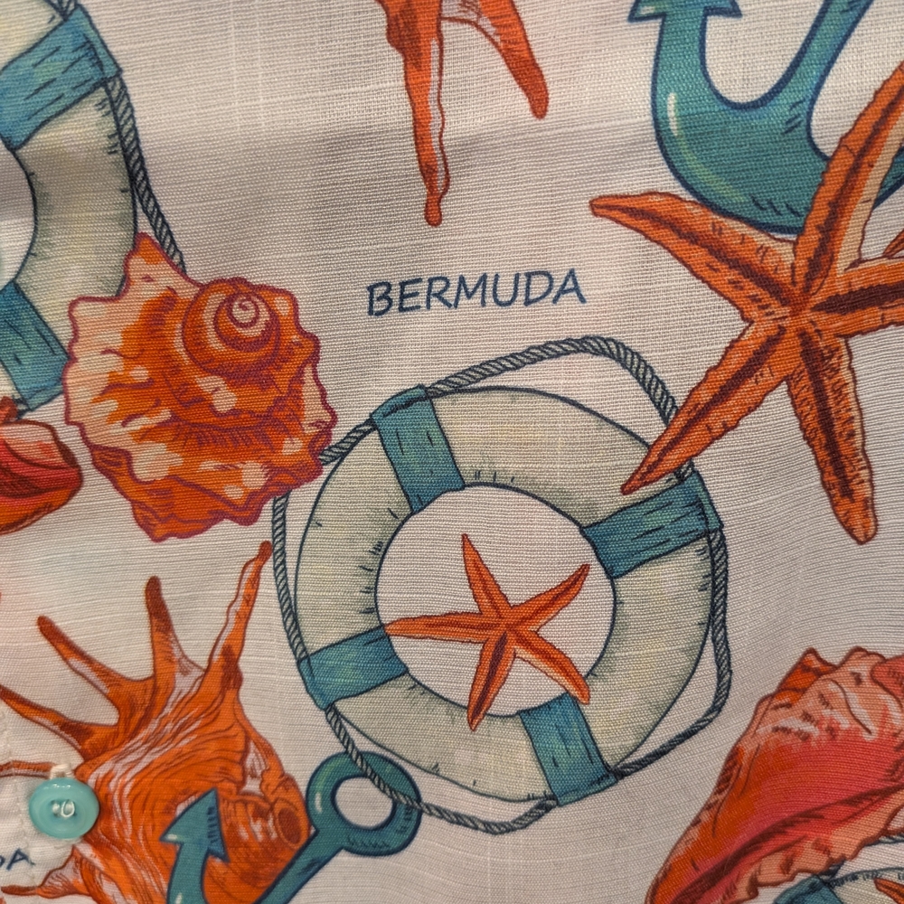 Bermuda Nautical Print Hawaiian Shirt